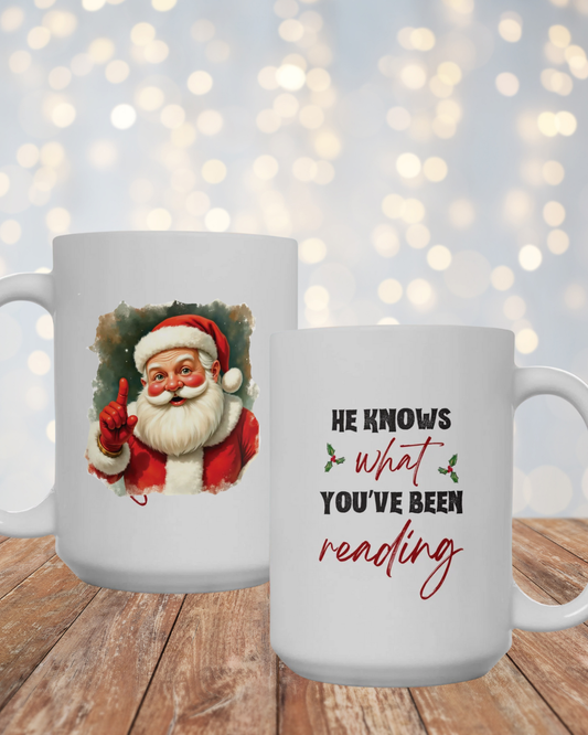 Santa Knows Ceramic Mug, (15oz)